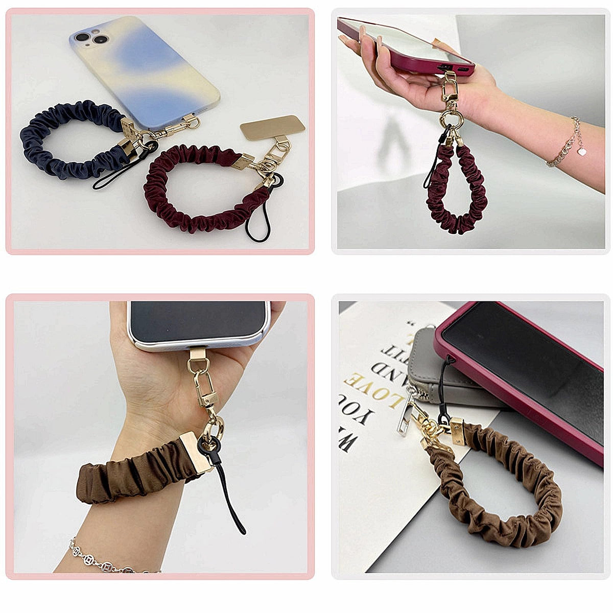 Long Pond Secure Adjustable Cell Phone Wrist Strap, Stylish Bracelet Wristlet, Anti-Lost Elastic Band for iPhone 16 Pro Max&Most Cellphones or Car