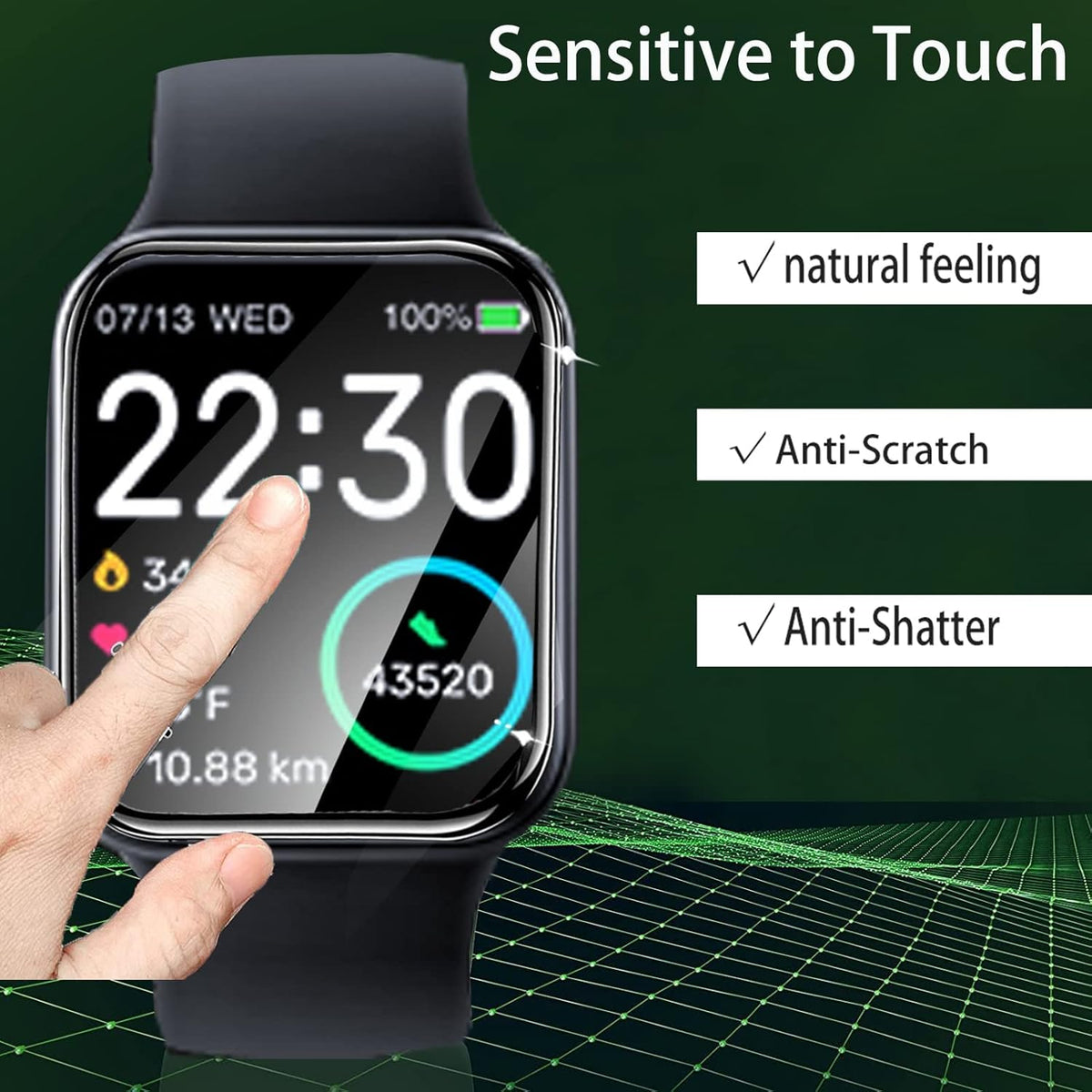 [3 PACK] 3D Full Coverage Screen Protector for TOZO S3 Smart Watch, Compatible with 1.83-inch Smart Watch