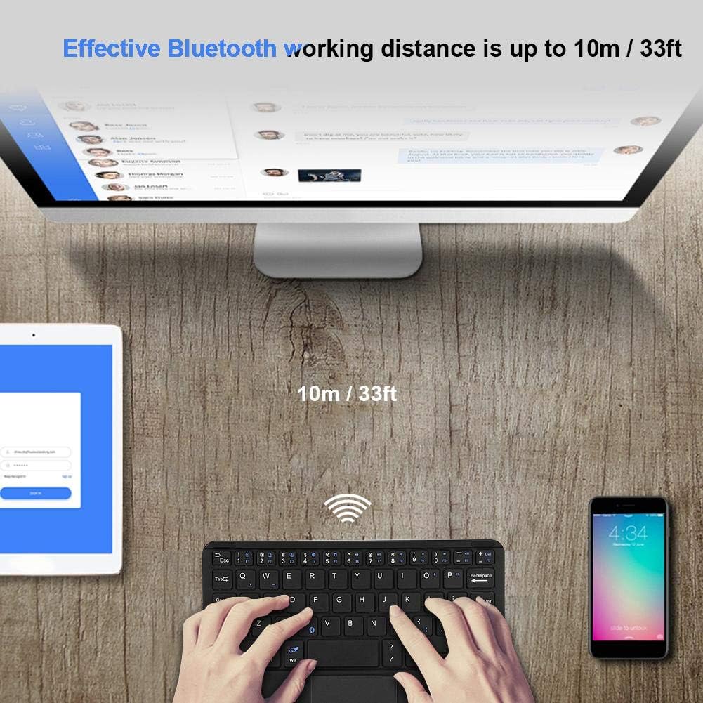 EBTOOLS Ultra Slim Bluetooth Keyboard, Mini Portable Bluetooth 3.0 Keyboard with Touchpad for Android/Windows