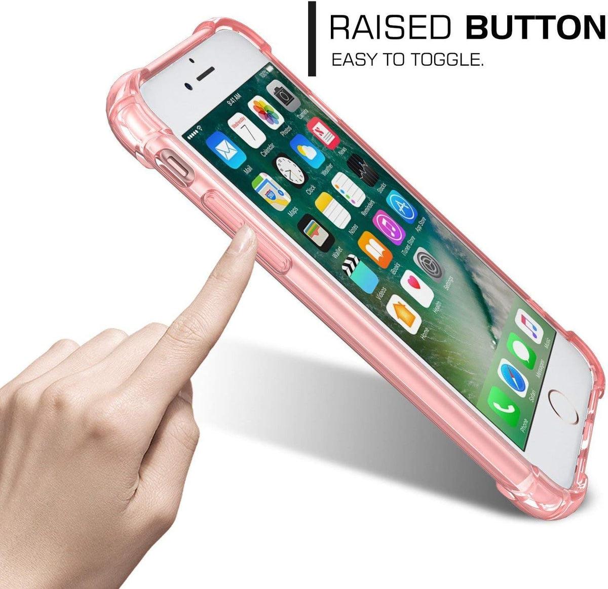 ORIbox Shockproof Case for iPhone SE 2022/2020, Compatible with iPhone 8/7, with 4 Corners Protection (Pink)