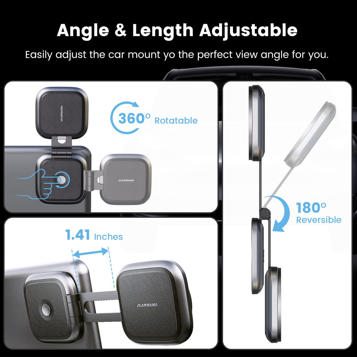 Marnana Phone Mount for Tesla Model 3 Model Y, Strong Magnetic Designed for MagSafe Car Mount Phone Holder for Tesla Screen Monitor, Invisible