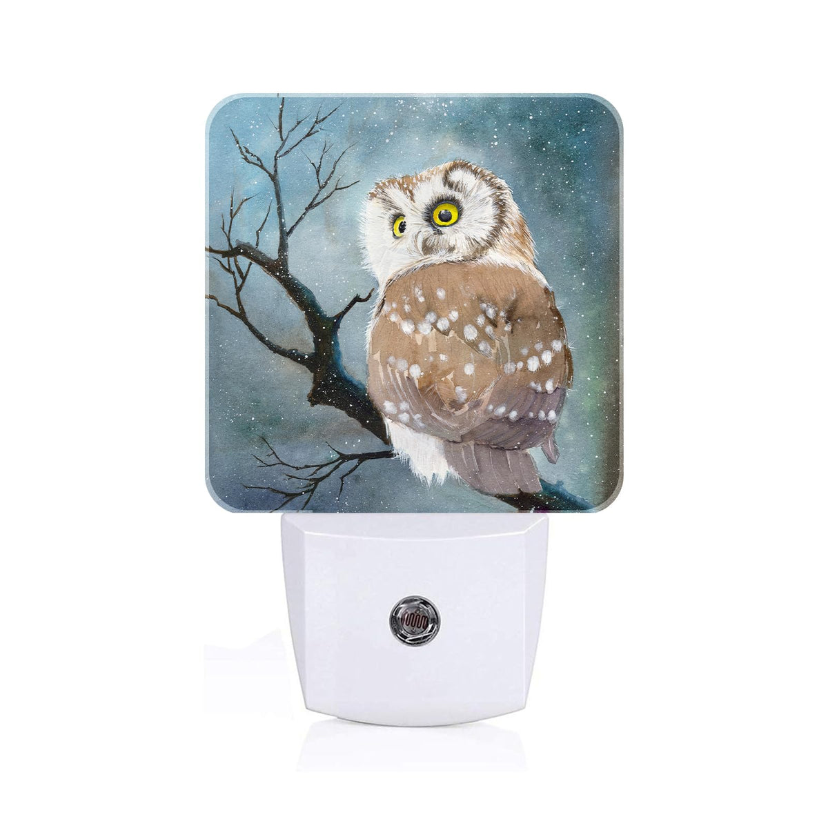 FSHVQKD Winter Snow Cute Night Light,Plug Into Wall with Dusk to Dawn Light Sensors, Warm Nightlights for Bedroom, Bathroom, Hallway, Kitchen, Gifts