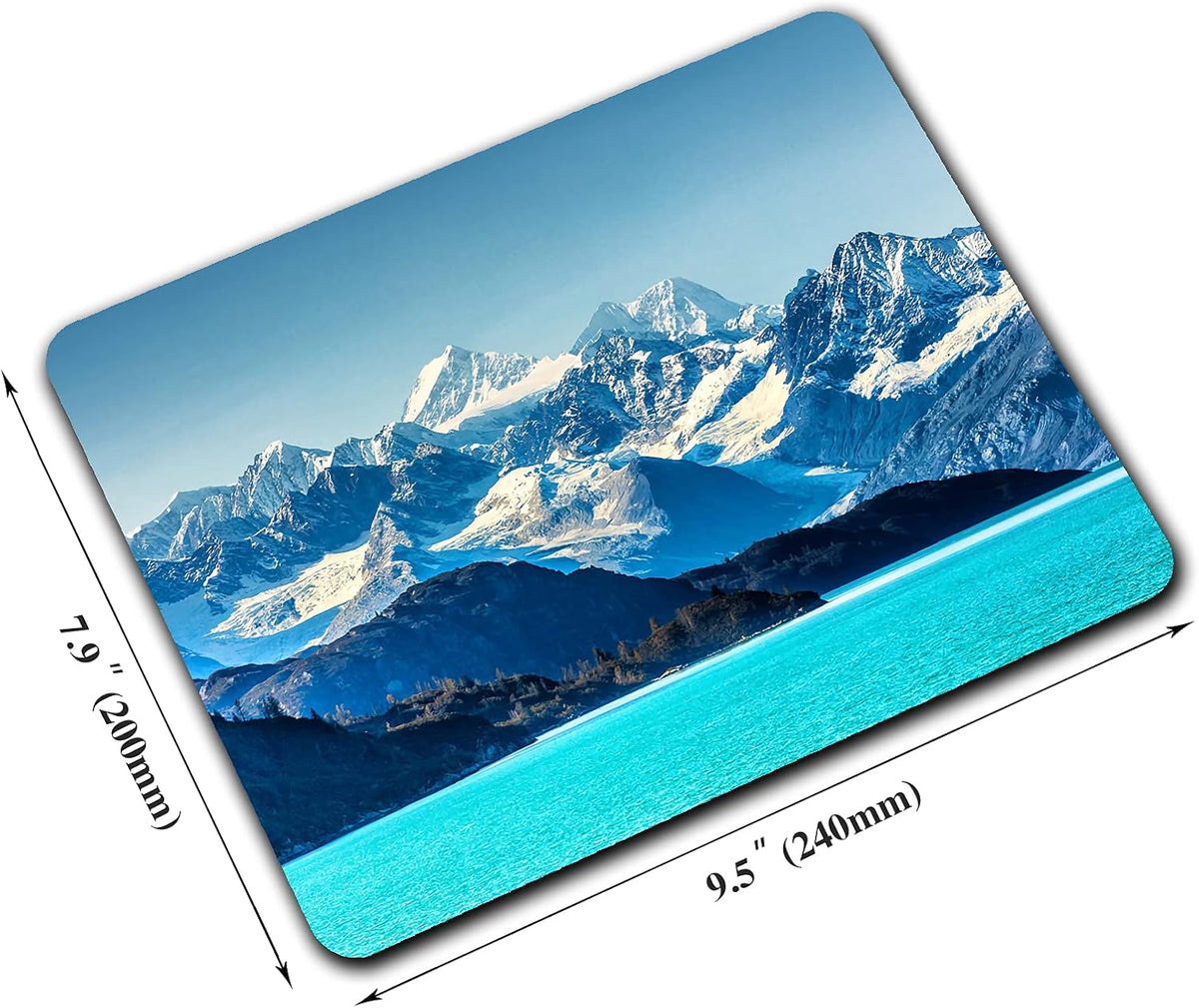 Snow Mountain Mouse Pad, Scenic Lake Mousepad for Design, Anti-Slip Rubber Base Wireless Mouse Pads for Laptop