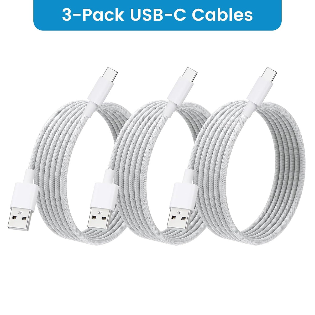 3-Pack 17 17 16E 15 3ft weishan USB C Charging Cable Compatible with iPhone Pro Max Air Plus, Nylon Braided Fast