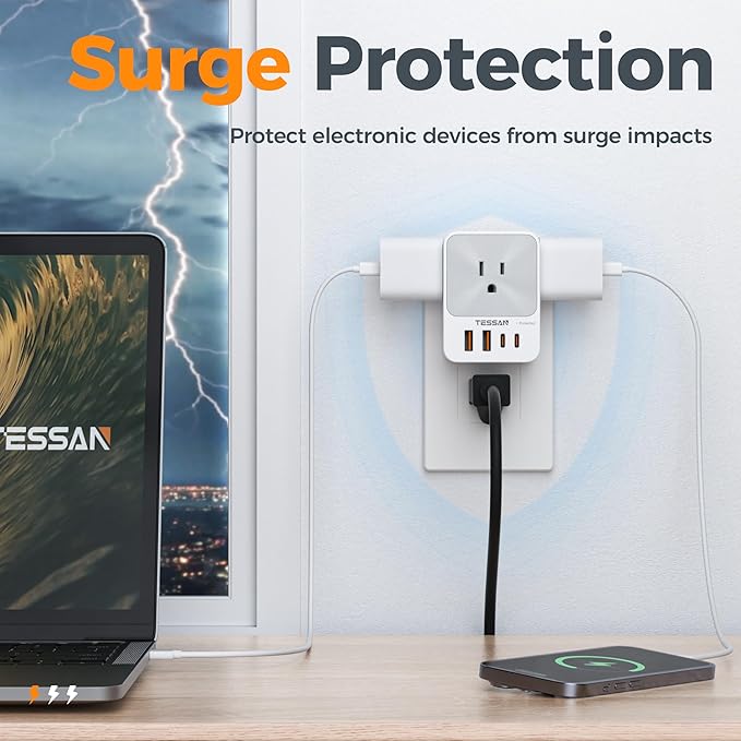 TESSAN USB C Charger Block 20W PD, 4 USB Wall Charger Fast Charging