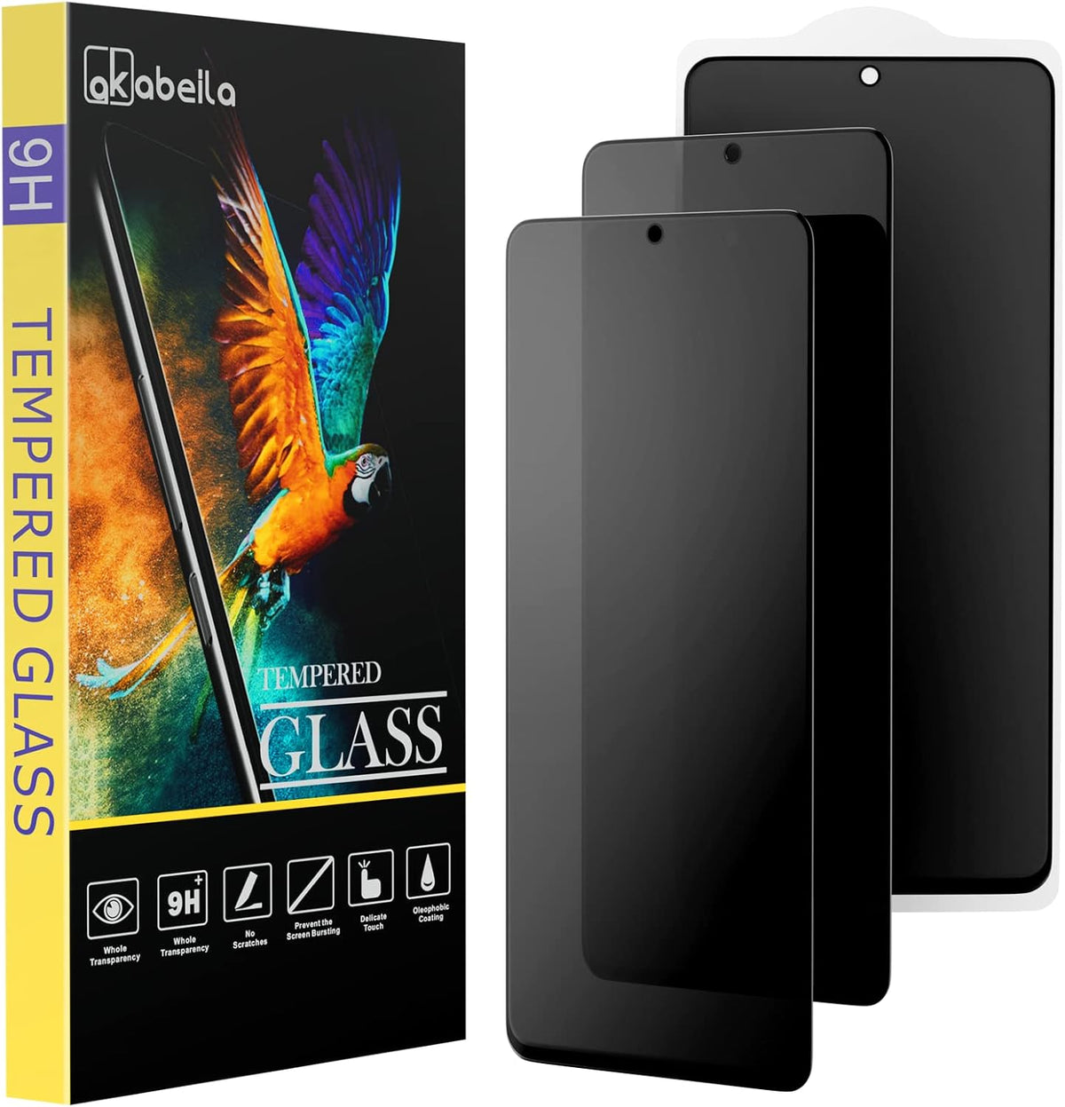 [3 Pack] Privacy Screen Protector for Samsung Galaxy S24 Plus, Full Coverage Anti Spy Tempered Glass Protective Film