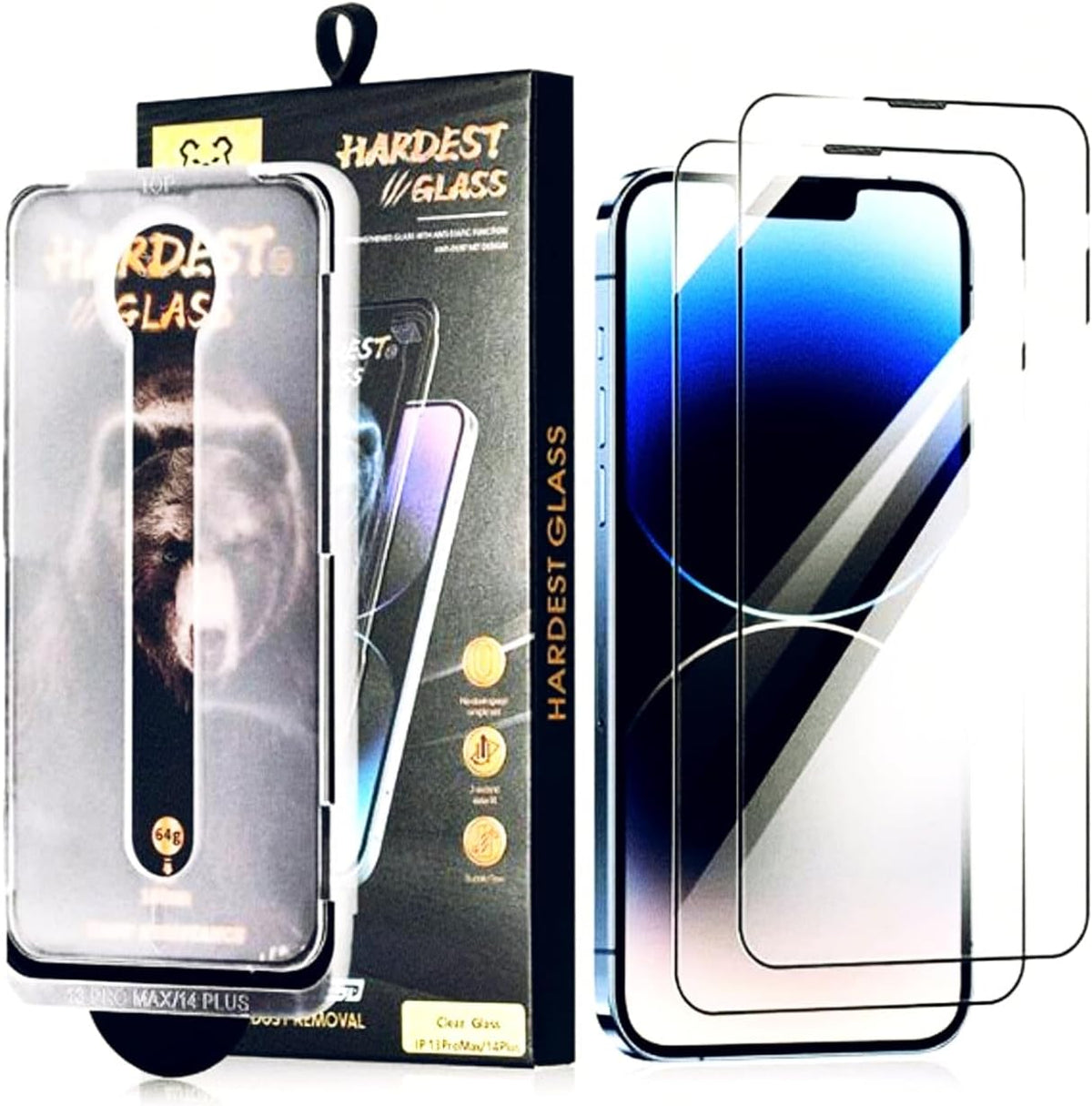 #M4U HD Clear Tempered Glass Screen Protector for iPhone 14