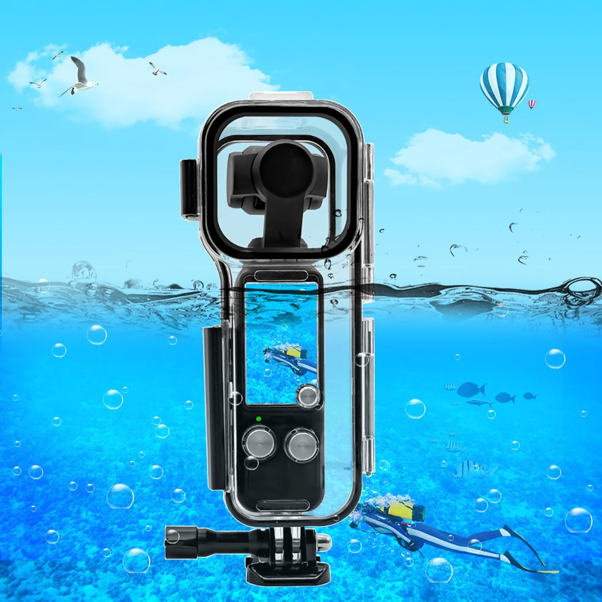 PULUZ 45M/147FT Diving Case for DJI Osmo Pocket 3 Underwater Waterproof Case Housing Shell for Osmo Pocket 3 Action Camera Protective Cover Accessories for Diving Surfing Swimming Skiing