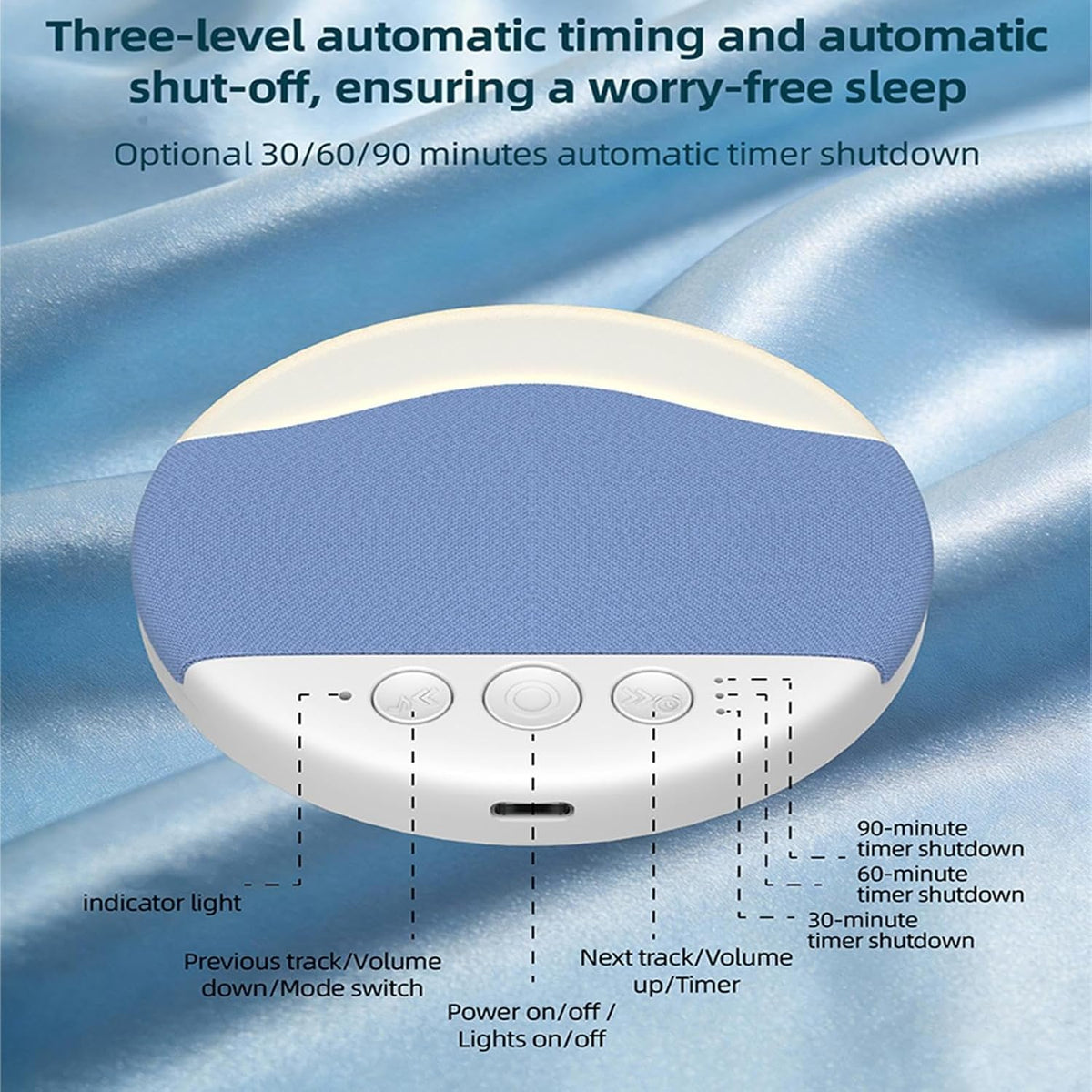 Generic 9.8x1.3cm, Pillow Speaker, Effortless Audio Streaming, White Noise Device, Under Pillow Speaker, Portable