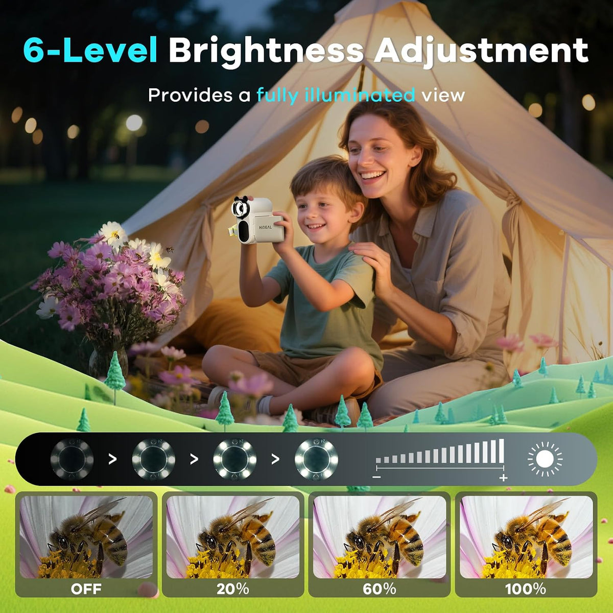 Hideal HP60 [3-in-1] 2" IPS Microscope for Kids: [Auto On & Off] Portable Handheld Microscope Miniscope, Pocket Mini