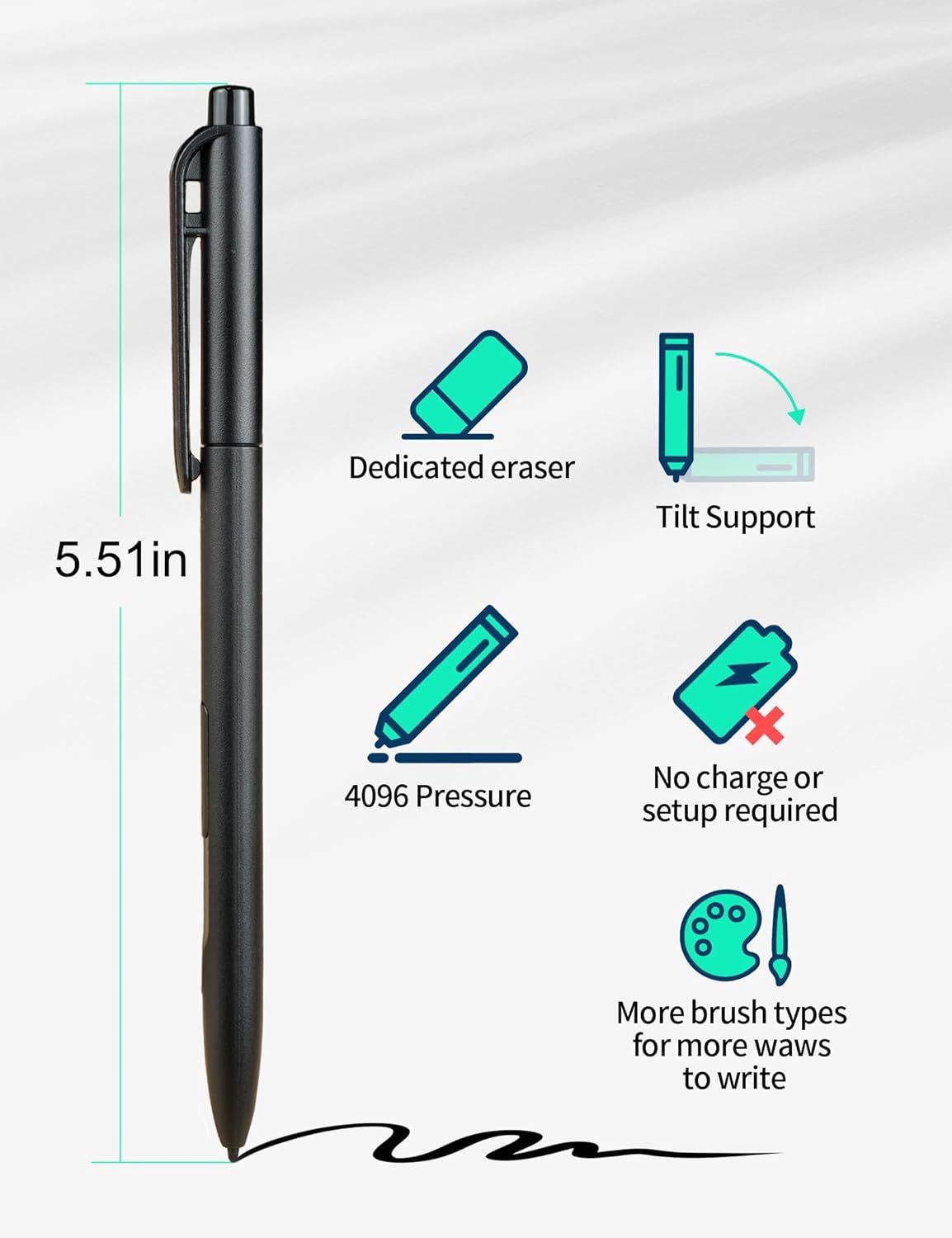 Libreath Replacement Pen for Remarkable 2 Tablet/Samsung Galaxy/Kindle Scribe/SuperNote, Precise EMR Digital Pen with