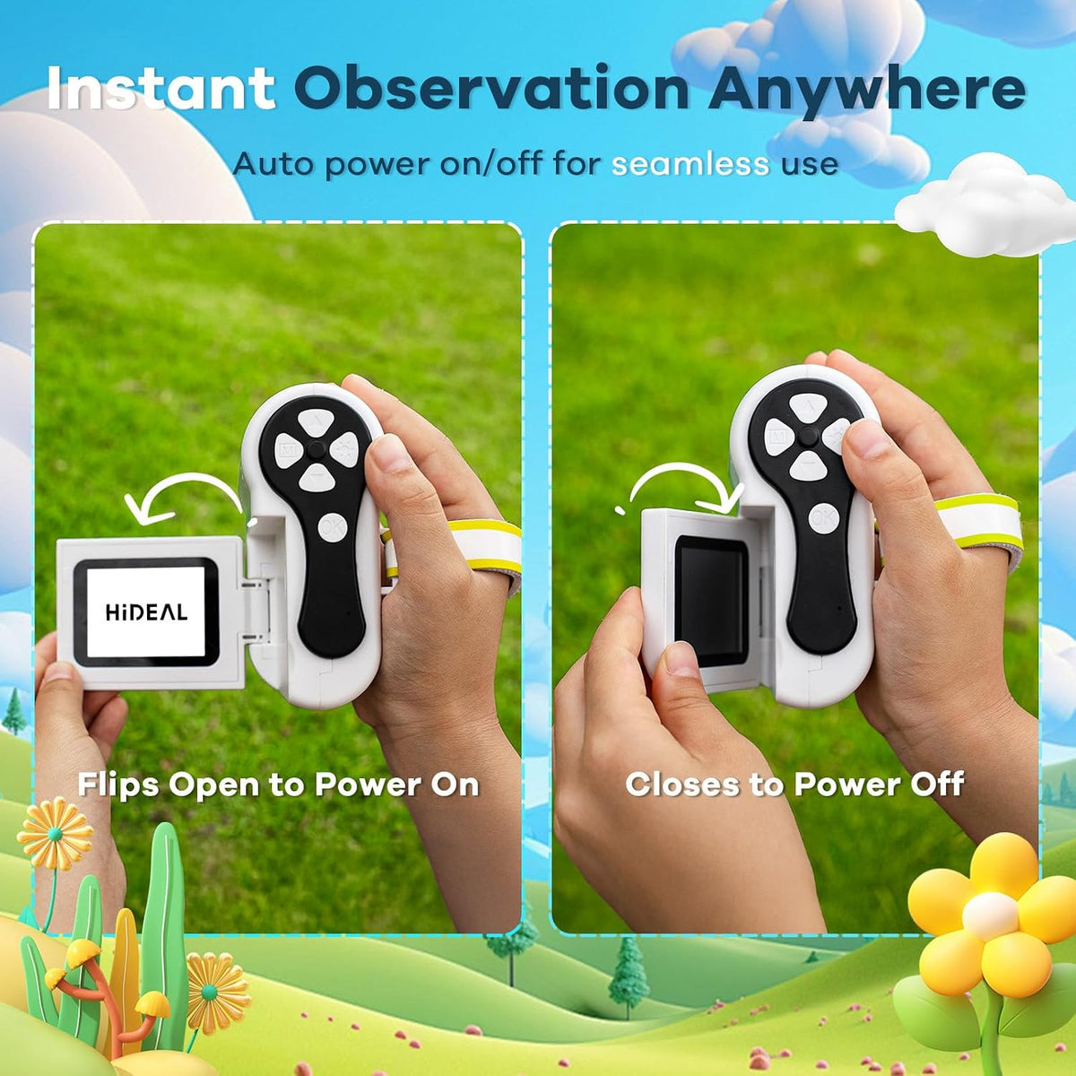 Hideal HP60 [3-in-1] 2" IPS Microscope for Kids: [Auto On & Off] Portable Handheld Microscope Miniscope, Pocket Mini