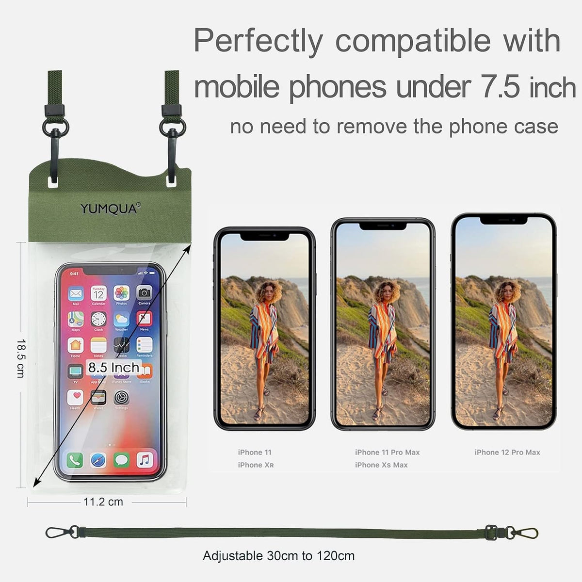 Large Waterproof Phone Pouch 2 Pack, IPX8 Dry Bag Compatible with iPhone 15 14 13 12 11 Pro Max/Galaxy S23 Ultra S22