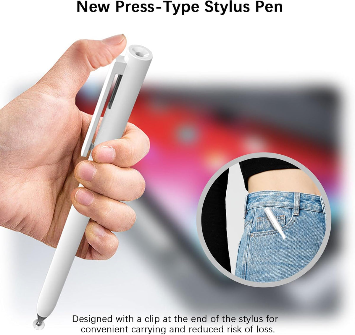 High Precision Stylus for Touch Screens, Stylus Pens for iPad/Apple/iPhone/Mini/Air/Android/Microsoft/Surface (White)