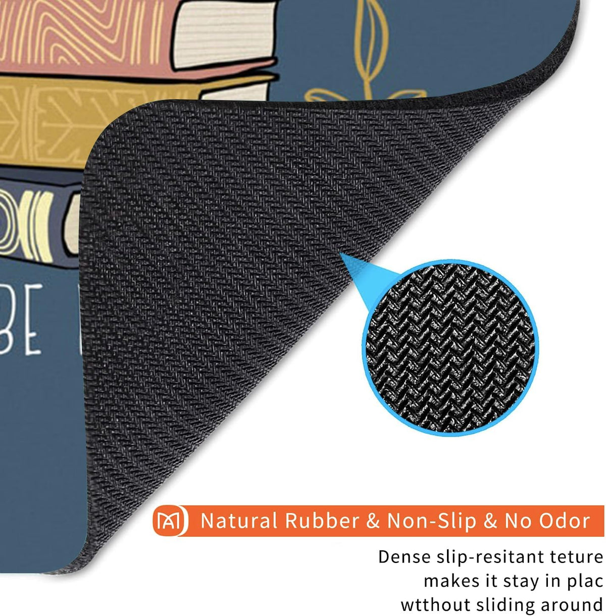 Square Mouse Pad Books, Personalized Premium-Textured Custom Mouse Mat Design, Washable Mousepad Cloth, Non-Slip Rubber Base Computer Mouse Pads for Wireless Mouse