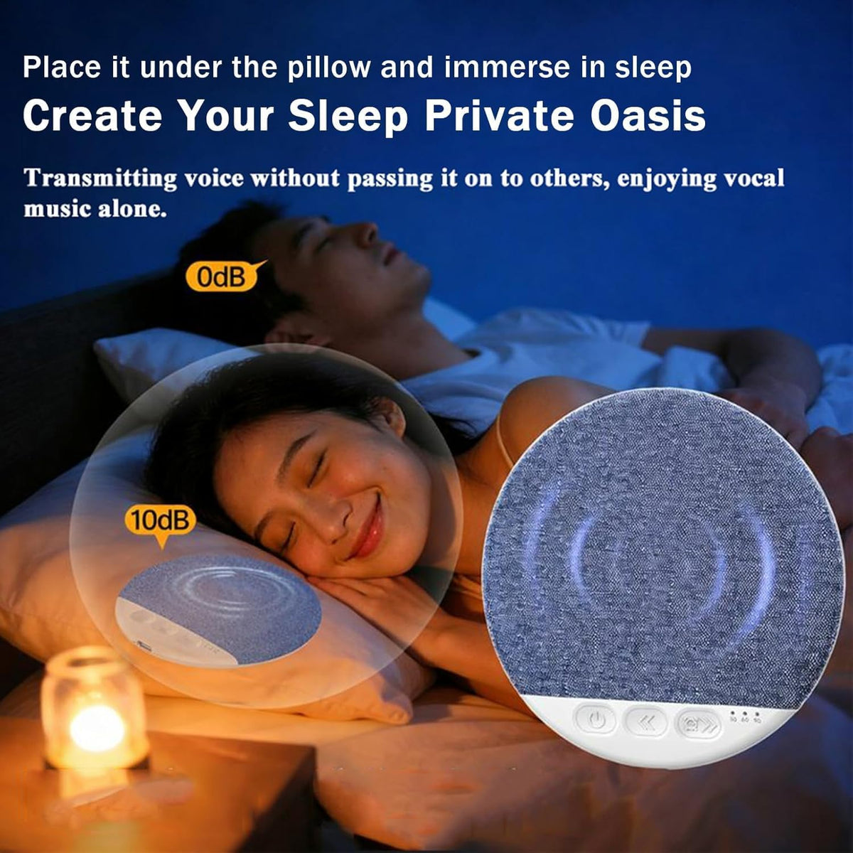 Generic Pillow Speakers for SleepingUnder Pillow Speaker with White Noise Timer, Mini Bone Conduction Sleep Aid