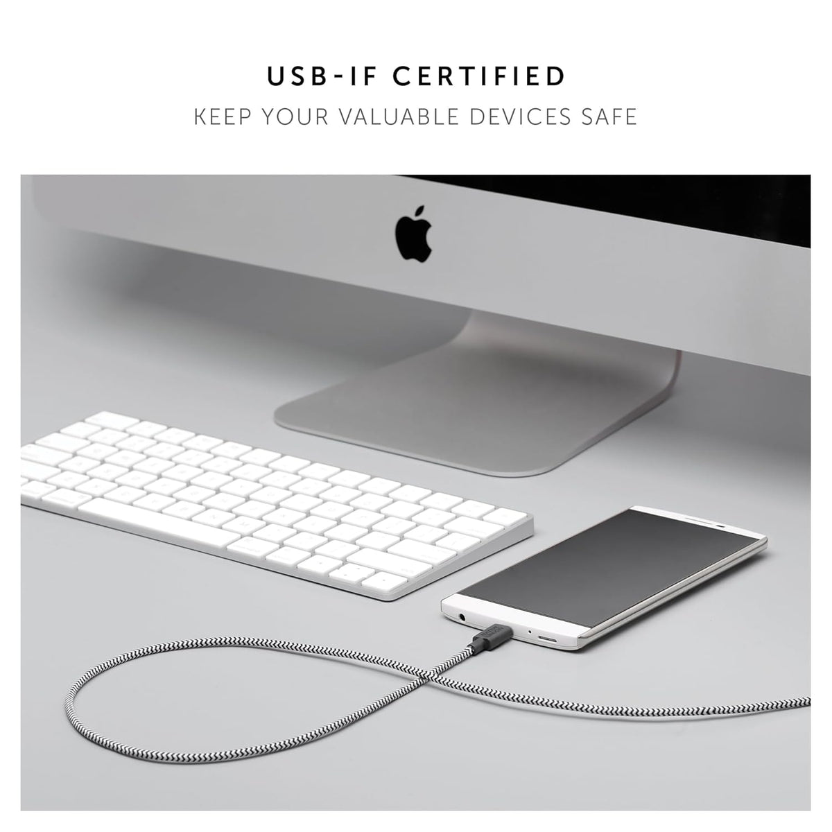Native Union Belt Cable USB-C to USB-A - 4ft Ultra-Strong Charging Cable with Leather Strap for iPhone 15, Samsung