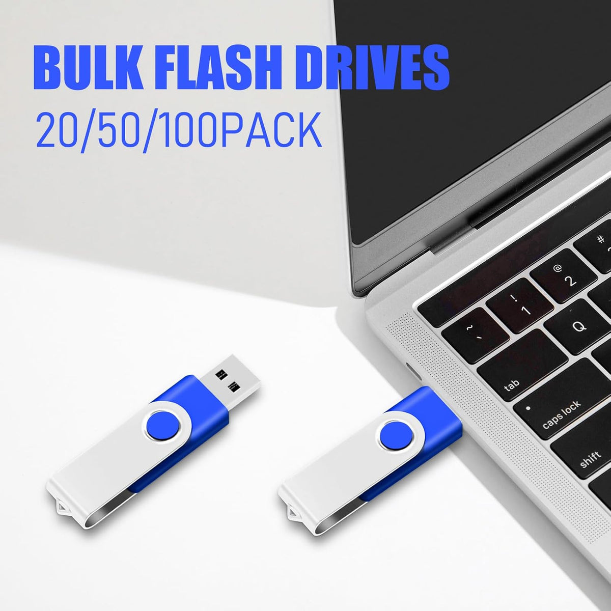 EASTBULL 50 Pack 4GB Bulk Flash Drives Pack USB 2.0 Thumb Drives Pack 4GB Bulk USB Drive (Blue, 50 Units)