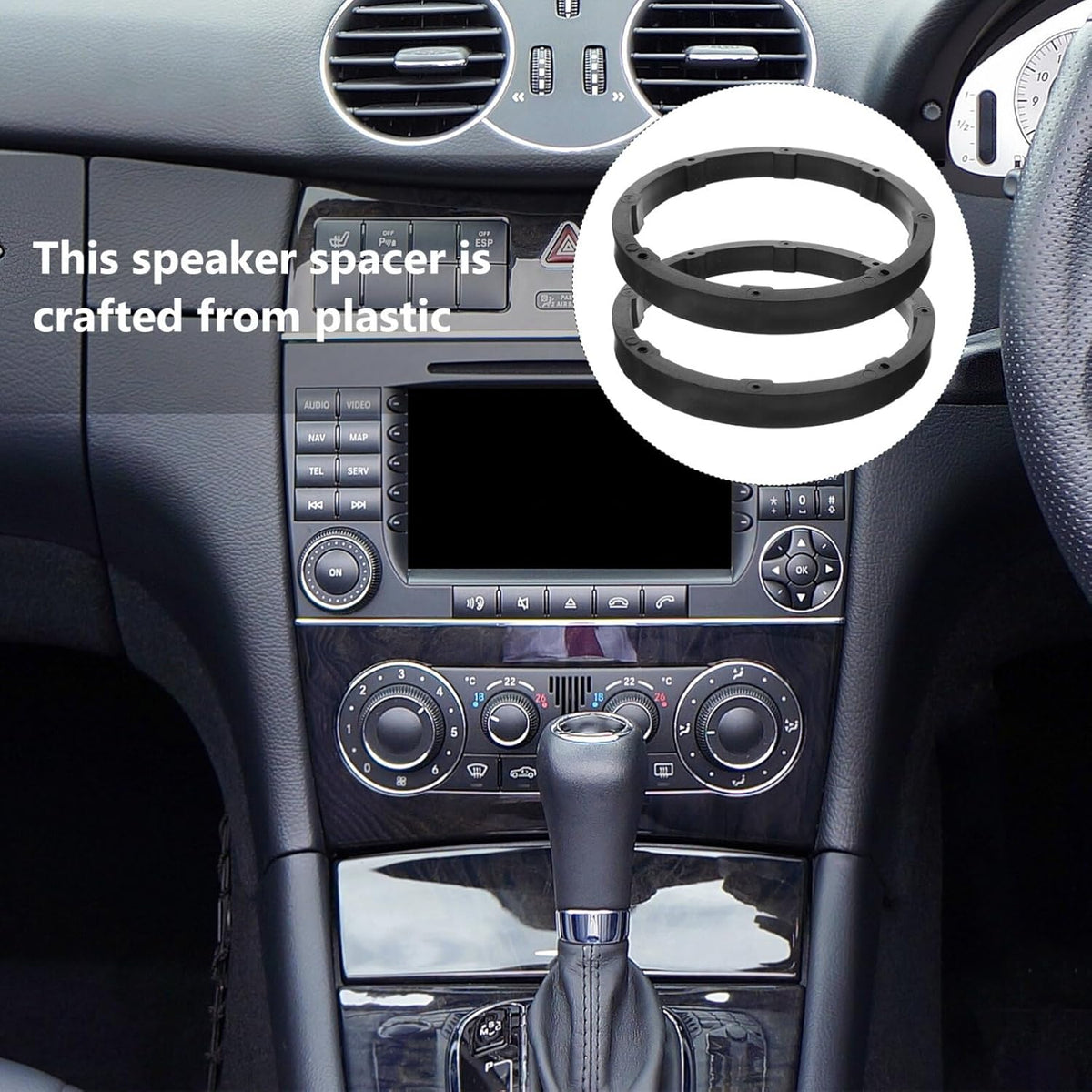SOLUSTRE 1 Pair Audio Speaker Pads, 6.5in Speaker Spacer Ring for Car Speaker Rings