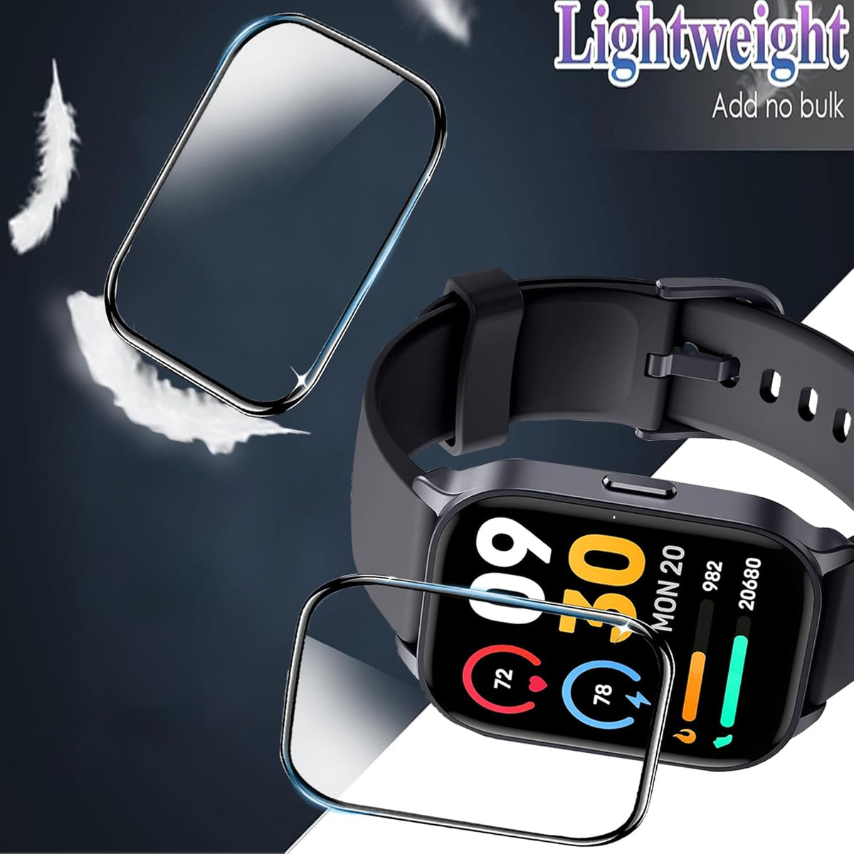 TOOBUR IDW17 Smart Watch Screen Protector, [3 Pack] Lamshaw 3D Full Coverage PET Soft Film for IDW17 Smart Watch