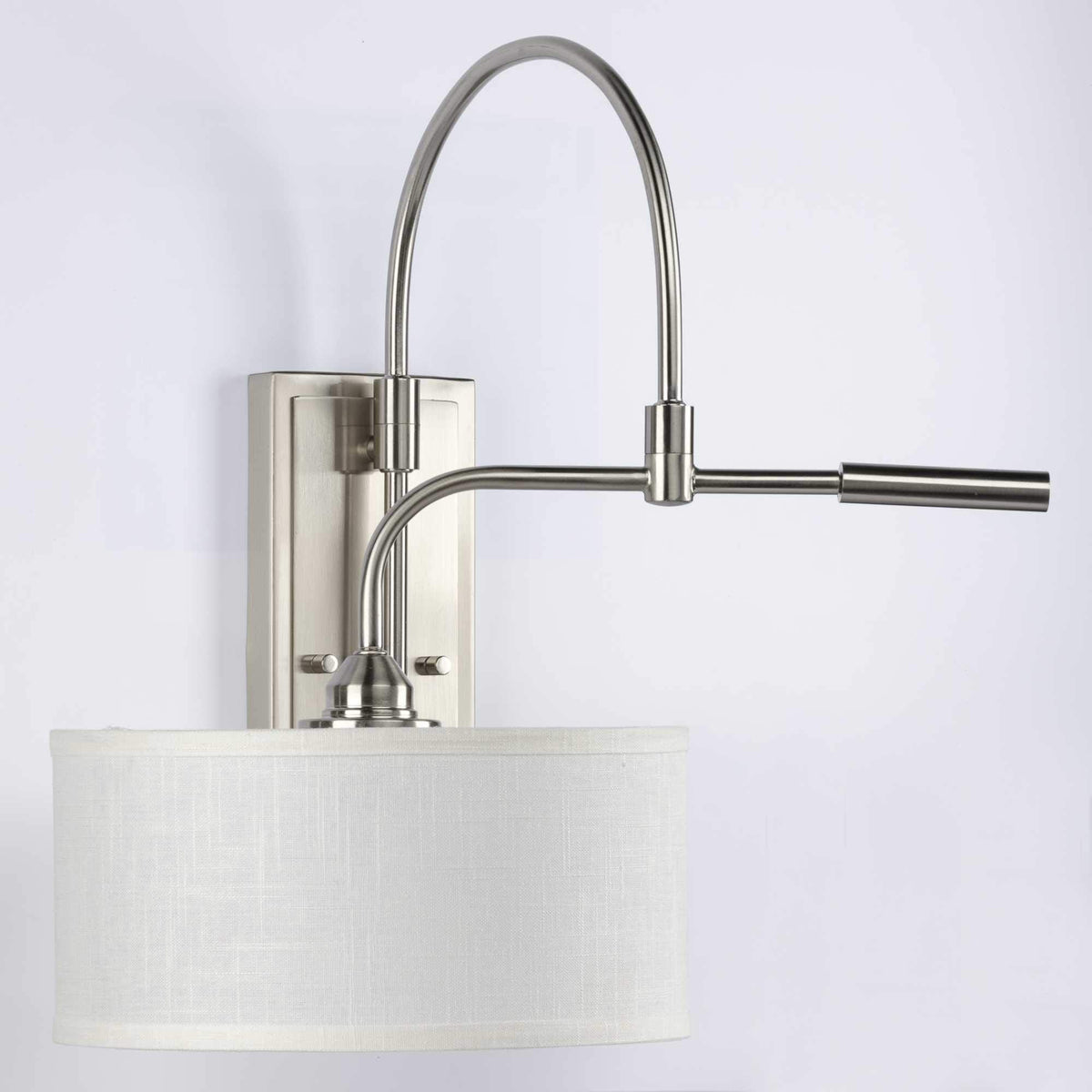 Progress Lighting Kempsey Collection One-Light Swing Arm Wall Bracket, Nickel, 19-3/4" x 12"