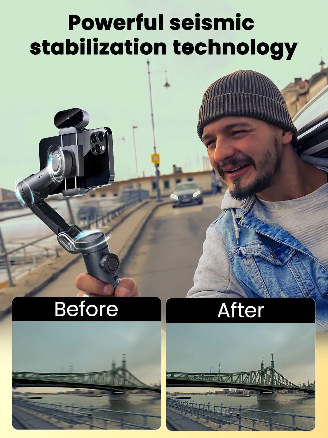 XE AI Version,Gimbal Stabilizer for Smartphone,NO APP AI Tracking, Gesture Control,360°Inception Gimbal with TikTok YouTube,3-Axis Foldable Handheld Tripod for iPhone& Android,Black