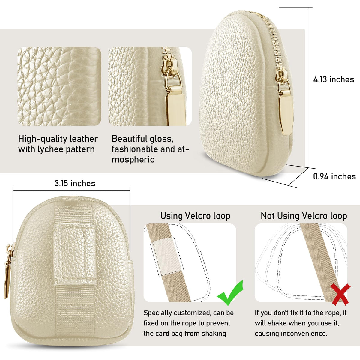 WaiYukllic Adjustable Clip and Go Strap with Zippered Pouch Phone Lanyard Crossbody With Wallet for Shopping&Travel Anti-Theft Phone Strap