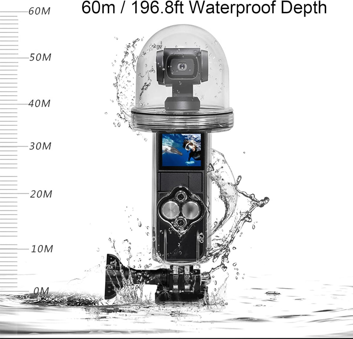 for DJI Osmo Pocket Waterproof Housing, High Translucent Acrylic Protective Case for Surfing Diving Swimming,
