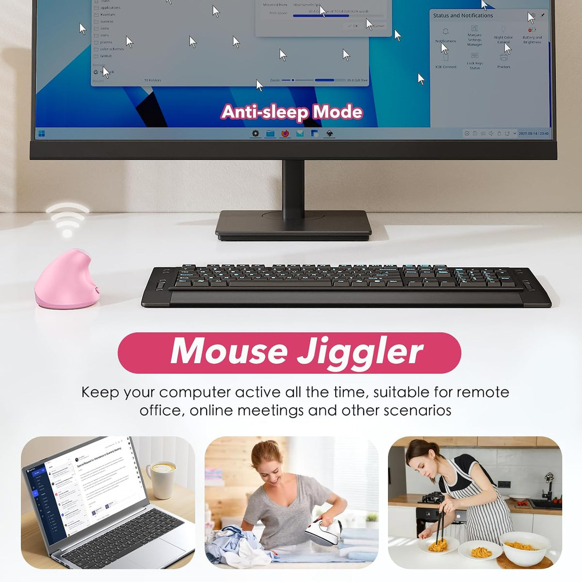 Generic Rechargeable,2.4G Left Handed Ergonomic Mouse Jiggler,Vertical Wireless & USB Carpal Tunnel Lefty Mice