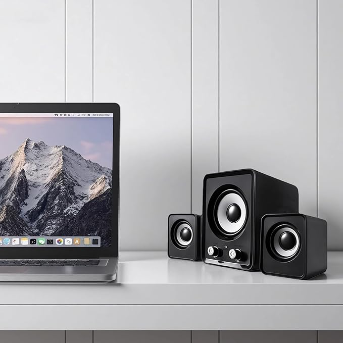 Wired Usb Computer Speaker With 360° Sound Volume Control Compact Design For Pc Laptop And Mp3 Devices