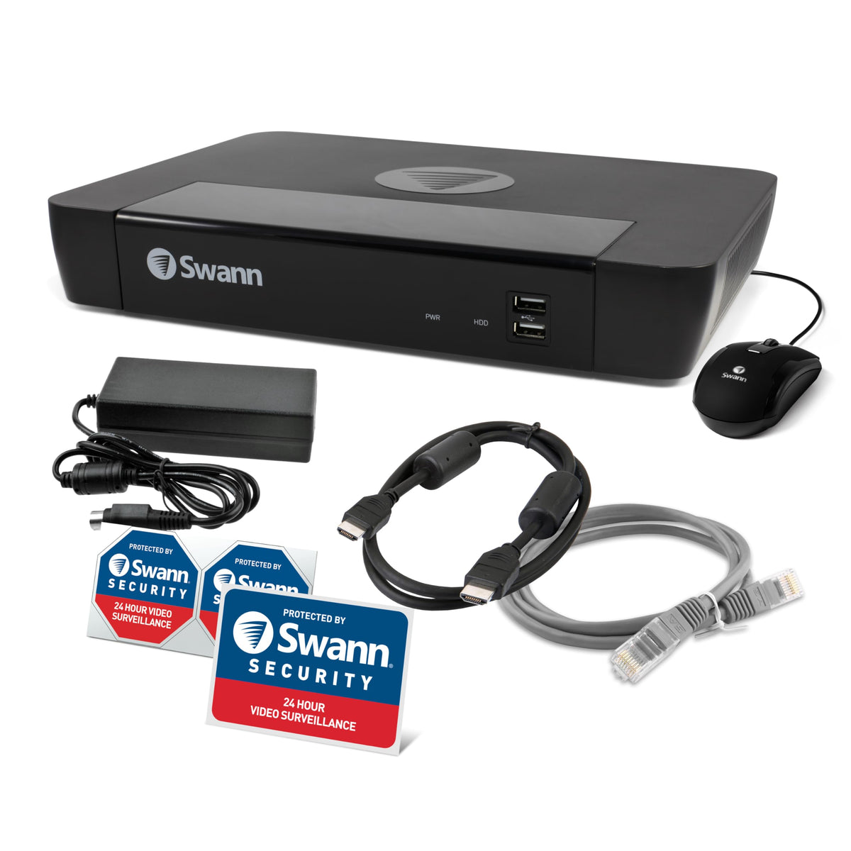 Swann 4K 8Channel Security Camera System NVR Recorder: nvr-8580 Security PoE NVR Box with 2TB HDD,24/7 Continuous Recording,Work with Swann IP