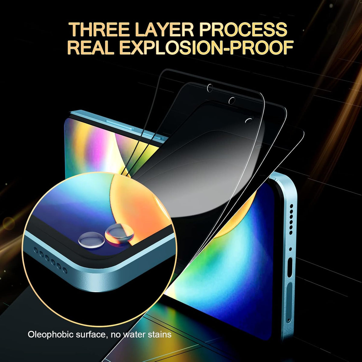 [3 Pack] Privacy Screen Protector for Samsung Galaxy S24 Plus, Full Coverage Anti Spy Tempered Glass Protective Film