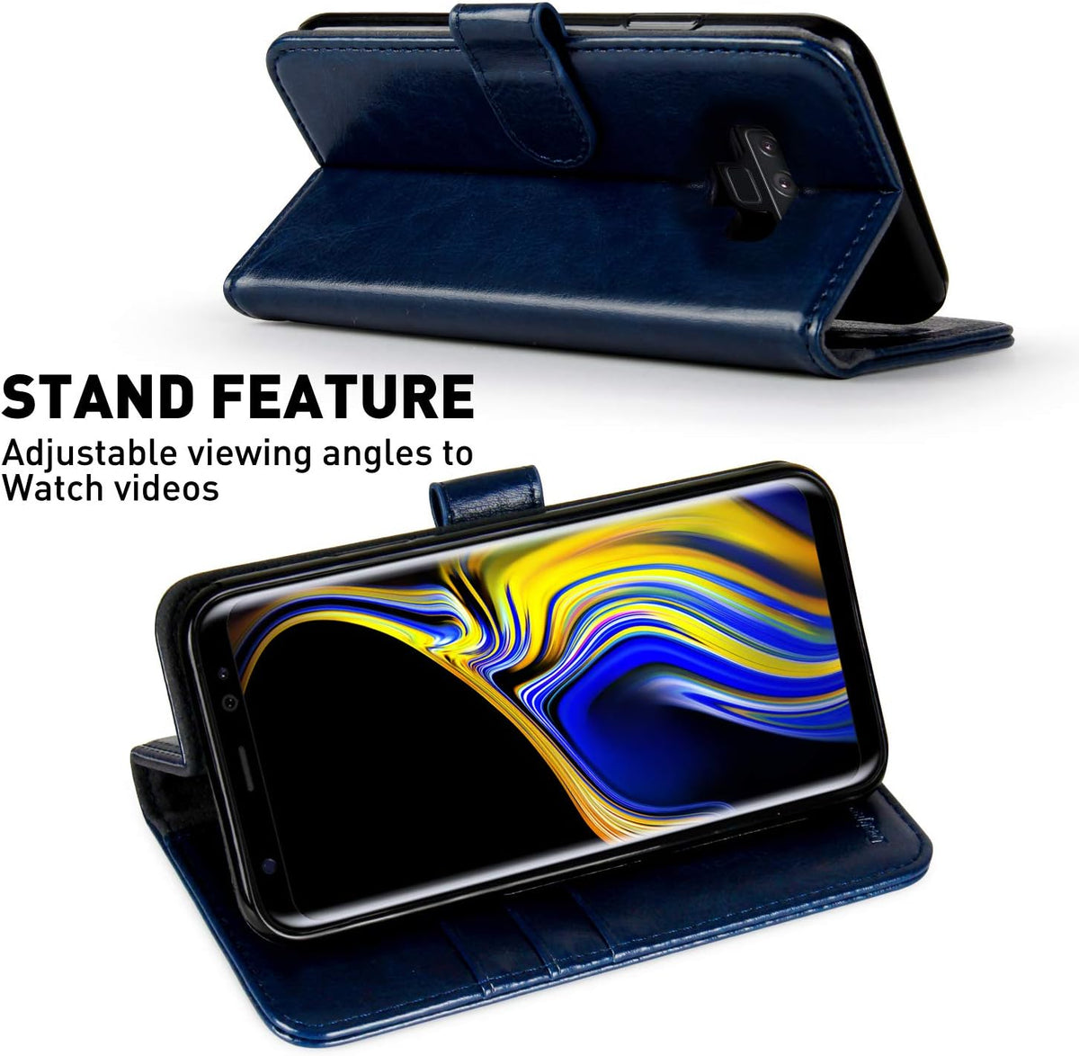 MONASAY Galaxy Note 9 Wallet Case, 6.4 inch, [Screen Protector Included][RFID Blocking] Flip Folio Leather Cover with