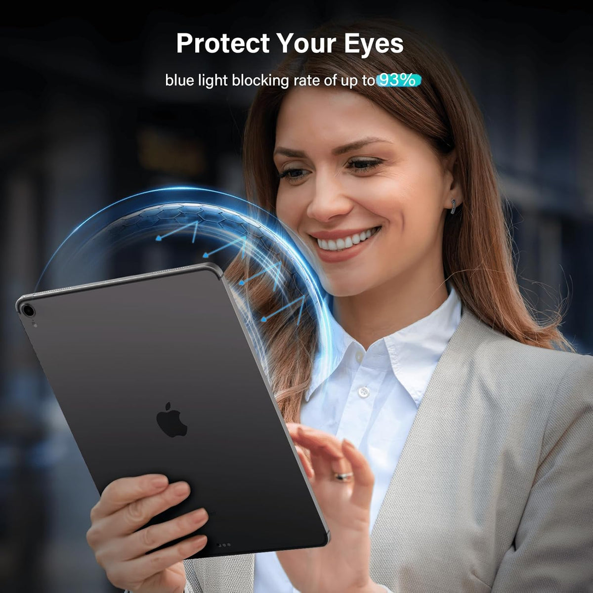 Magnetic 360° Privacy Screen Protector for iPad Air 13 Inch M2/M3 (6/7th Generation, 2024/2025), Case Friendly Blue light Blocker Anti-glare Eye Strain Filter, Removable Anti Spy Film Support Apple Pencil
