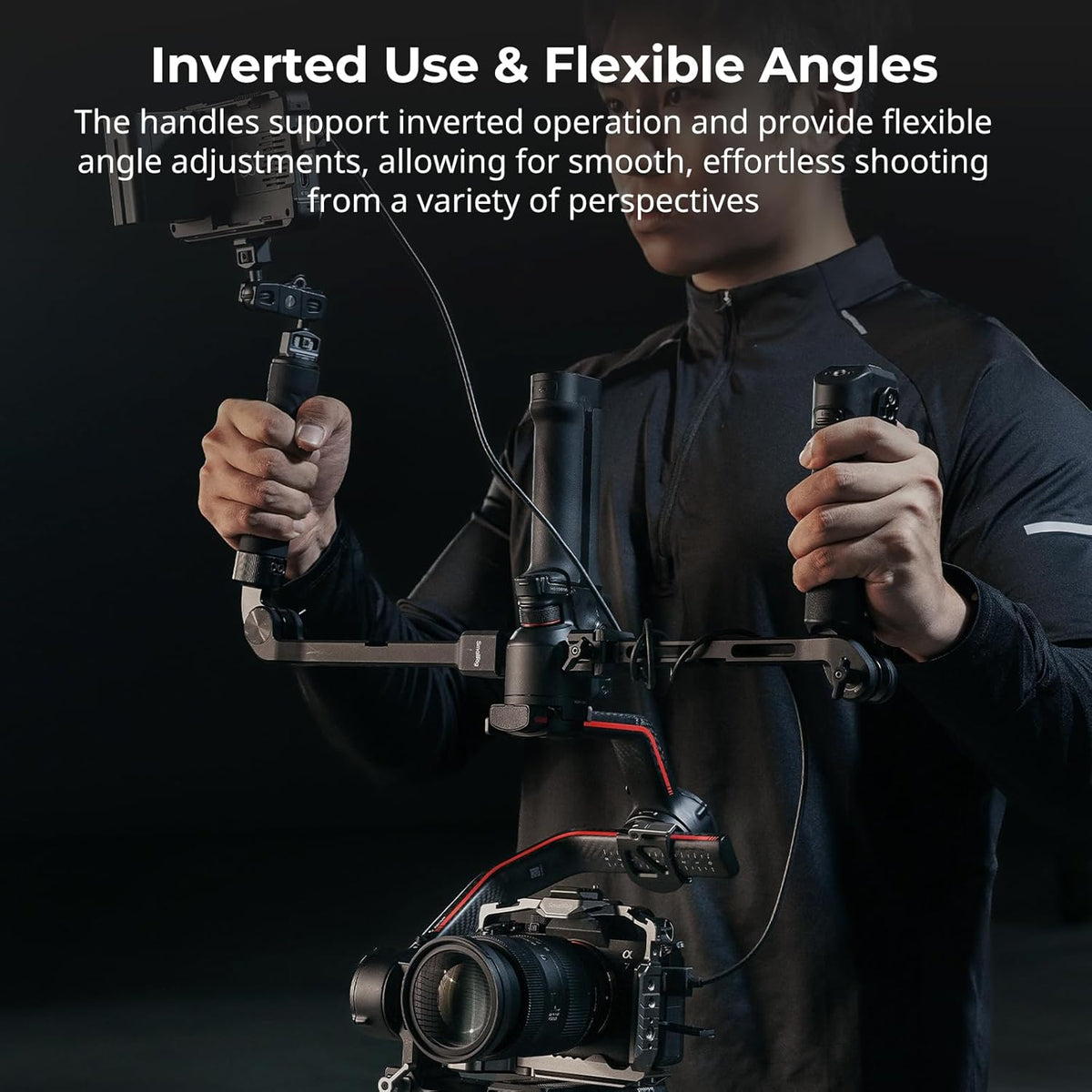 SmallRig Focus Control Dual Grip for DJI RS 2 / RS 3 Pro/RS 4 Pro Gimbal Stabilizer, Dual Handle with NATO Rail, Joystick Operation, Mode Switching, Centering/Locking, Max Load 17.6lb(Not for RS4)