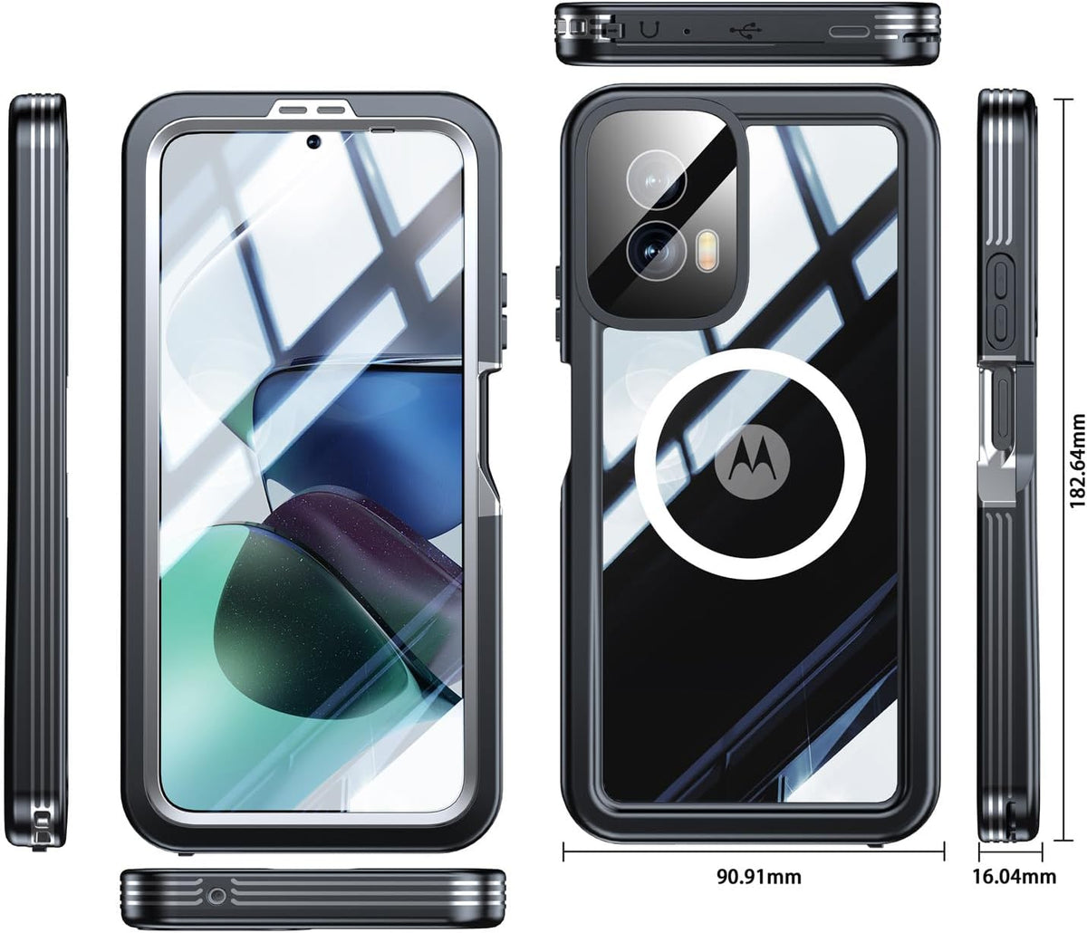 for Moto G Power 5G 2024 Case, Waterproof with Built-in Screen Protector [IP68 Underwater] Anti-Scratched Rugged Case