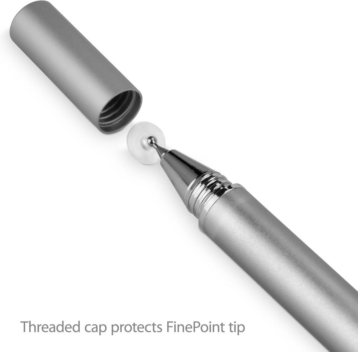 BoxWave Stylus Pen - FineTouch Capacitive Stylus for EVOO Convertible Touchscreen Laptop (11.6 in) - Metallic Silver