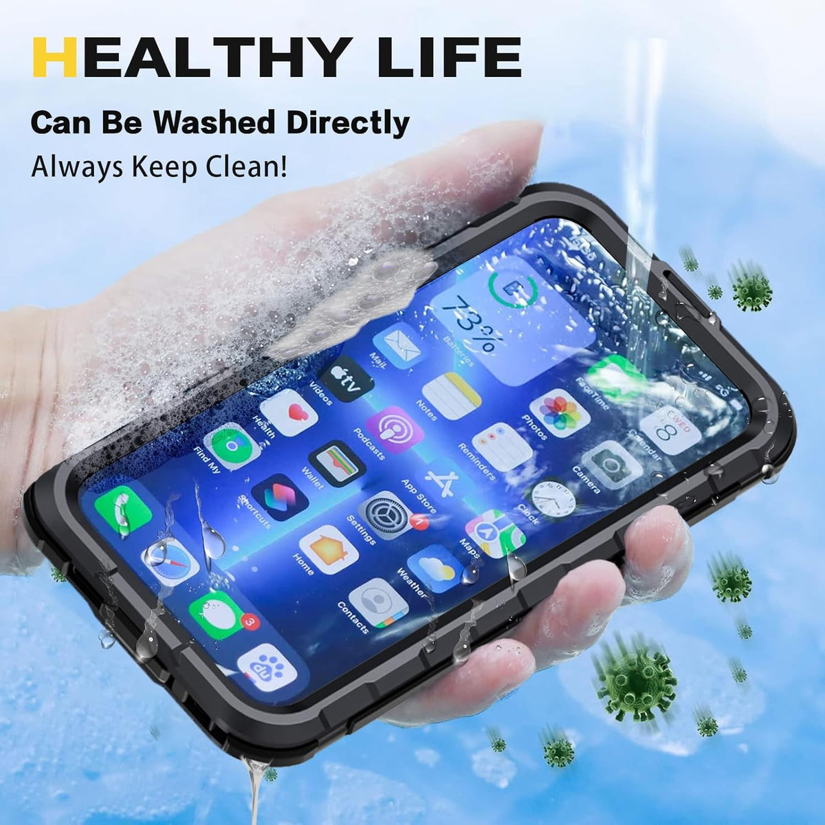 Metal Heavy Duty Waterproof Case for iPhone 13 Pro Max, Compatible with MagSafe, Military Grade Shockproof, Black