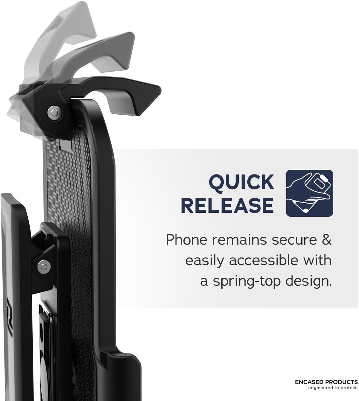 Encased Magnetic Case with Holster for iPhone 12 / 12 Pro, Belt Clip Compatible with MagSafe (Clear)