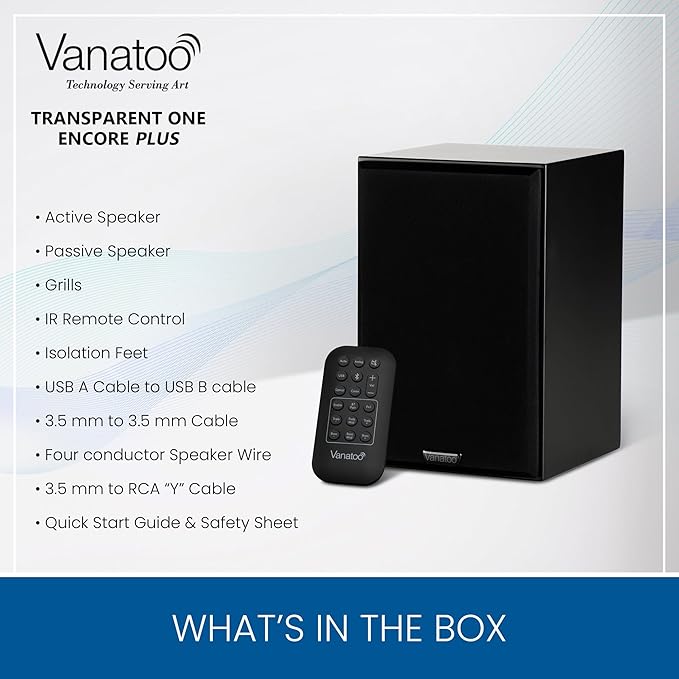 Vanatoo Cherry Transparent One Encore Plus Near Field Studio Monitor Speakers Pair for TV PC Gaming. Powered Speakers for Desktop and Room. AUX USB Bluetooth Toslink Optical Coax Remote.
