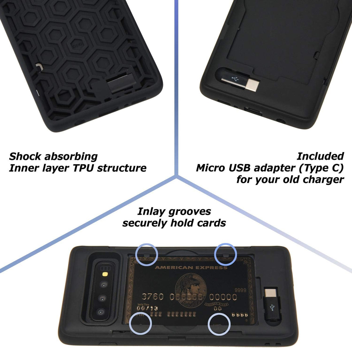 TORU CX PRO Case for Galaxy S10 Plus, Slim Protective Cover with Card Holder, Hidden Wallet Flip Slot, Flowers