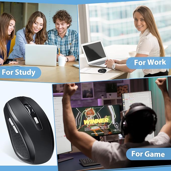 Macarrie 8 Pack Wireless Mouse for Laptop 1200dpi Wireless Computer Mouse Bulk with 6 Buttons Included USB Receiver Compatible with Windows Pc Computer
