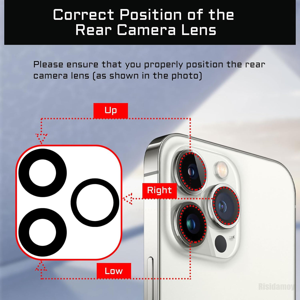OEM Rear Camera Lens Replacement for iPhone 12 Pro with Dual-Sided Adhesive, Fix Tool Repair Kit