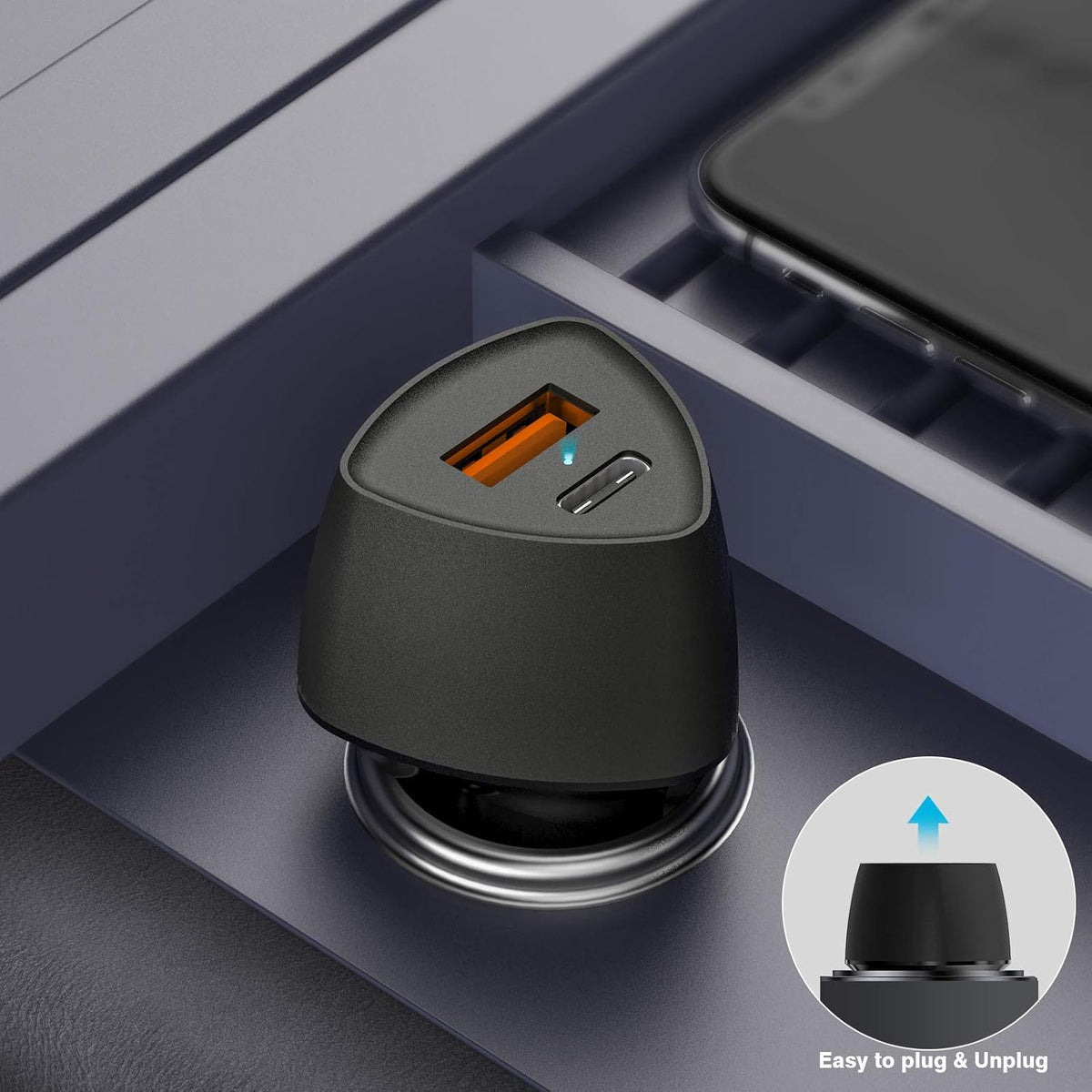 (10pack) SUNDA USB C Fast Car Charger 51W, Dual Ports PD/PPS&QC3.0, Compatible with iPhone 16/15 Pro/14 Mini