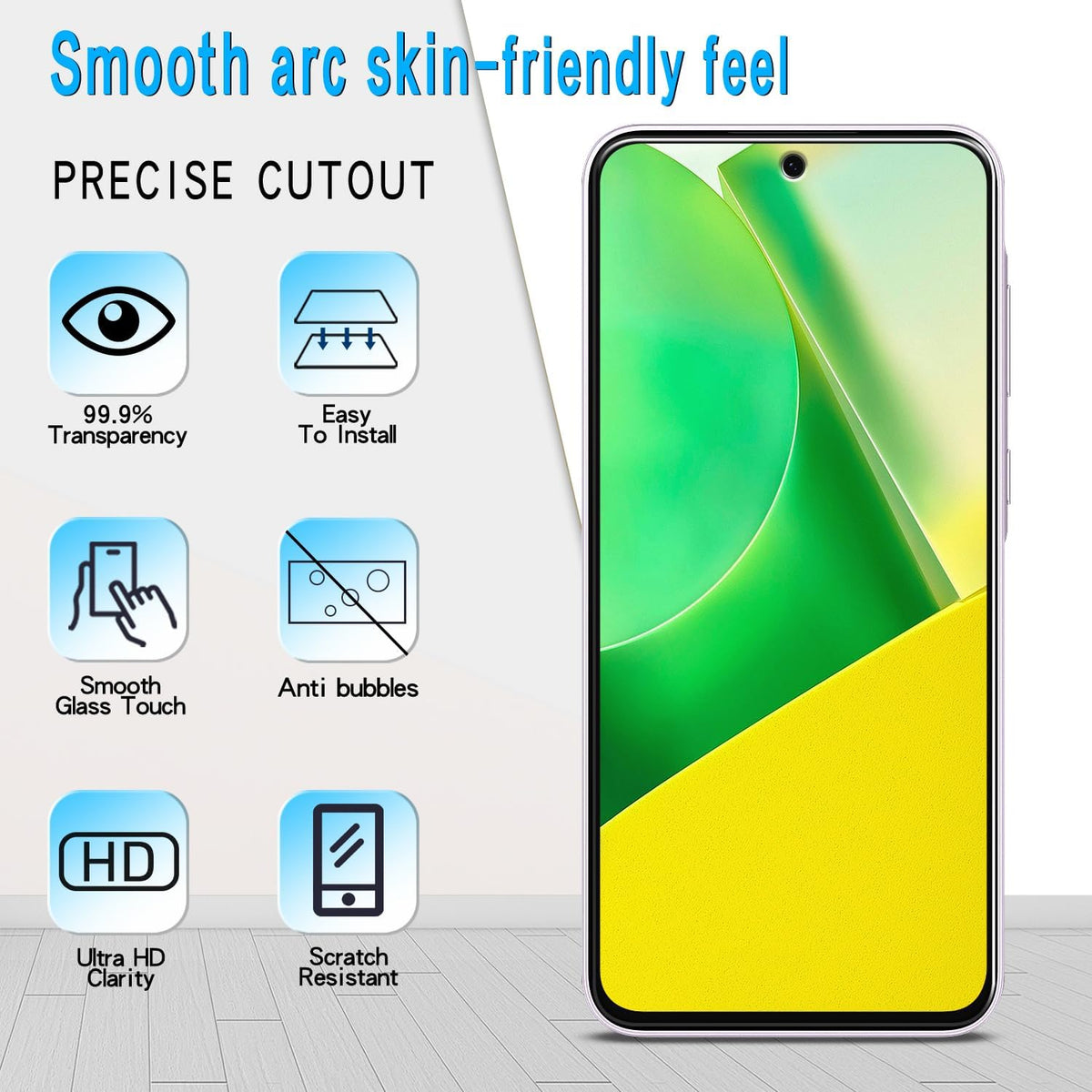 Slanku [3 Pack] Tempered Glass Screen Protector for Samsung Galaxy A35 5G, Anti-Scratch, Bubbles Free, Easy to Install