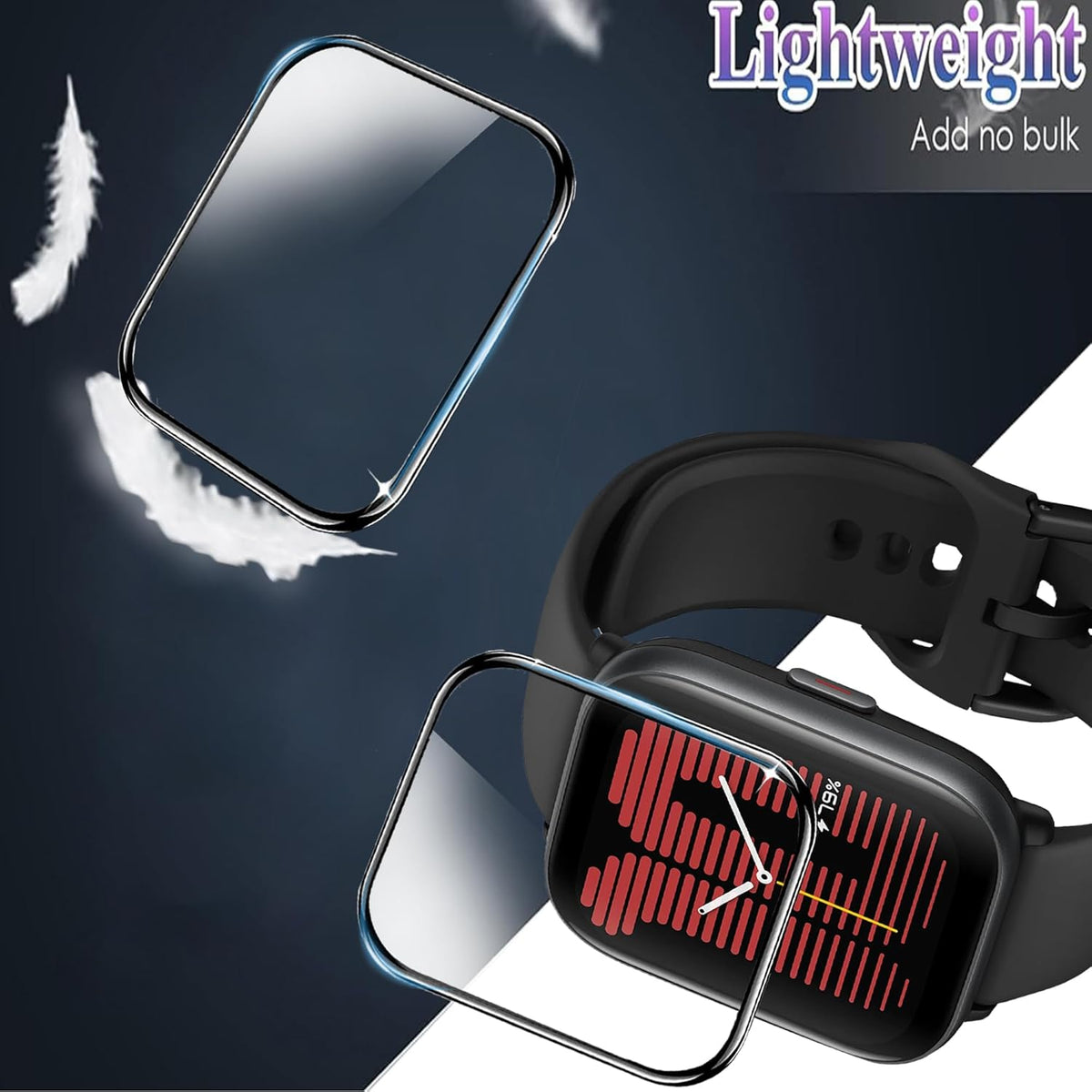 Compatible 3 Pack 3D Full Coverage PET Soft Screen Protector Film for RLQA Smart Watch, 1.83" Smart Watch