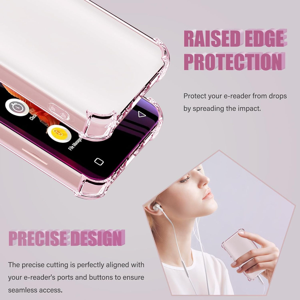 Aippdo G1 G3 Mp3 Mp3 4.0 inch Case for innioasis Player,TPU Clear Cover for Player Anti-Scratch Shock Absorption Case