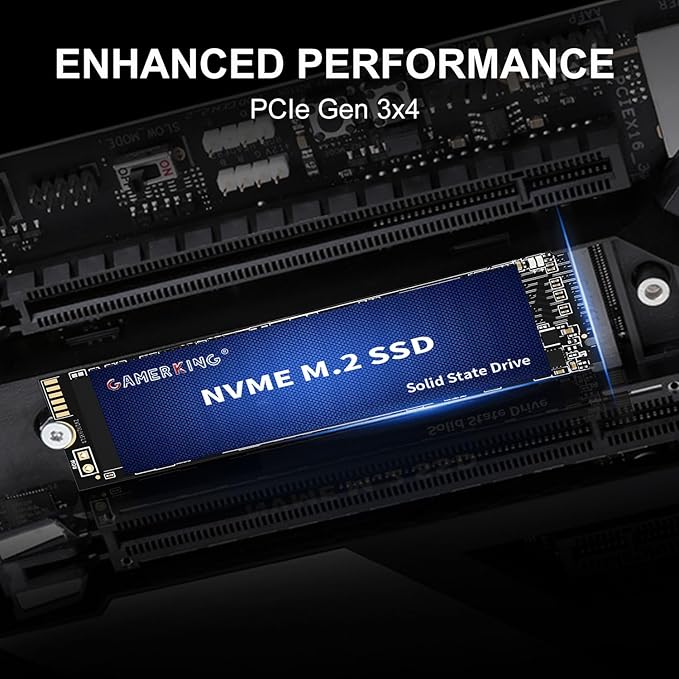 GAMERKING 1TB M.2 NVME SSD 2280 PCIe 3.0 Gen3x4 Internal Solid State Drive up to 3000MB/s 3D NAND Flash M Key Low Power Consumption Disk Upgrade Storage for Desktop Laptop