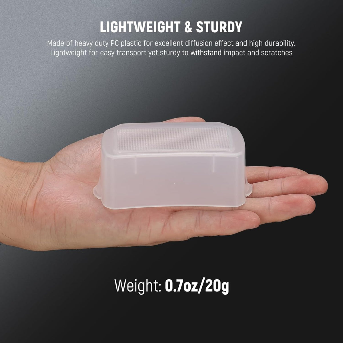 NEEWER Flash Diffuser for Square Head Speedlite Flash, Snap On PC White Light Modifier for Various Speedlights