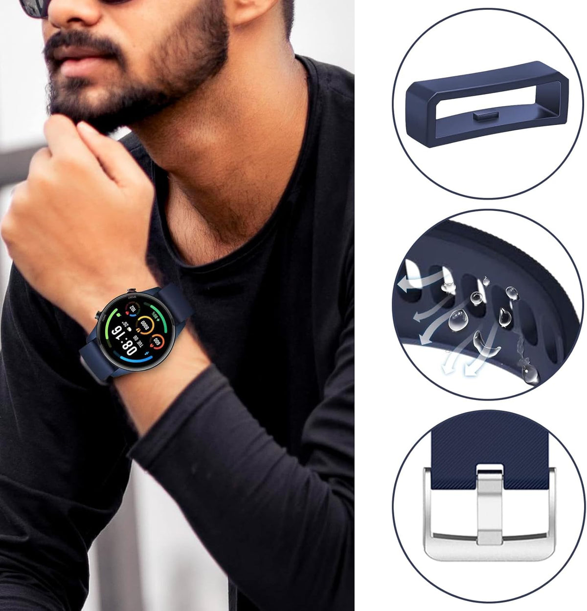 Bands for Xiaomi Mi Smartwatch, 10 Pack Soft Silicone Strap Replacement Wristbands for Men Women